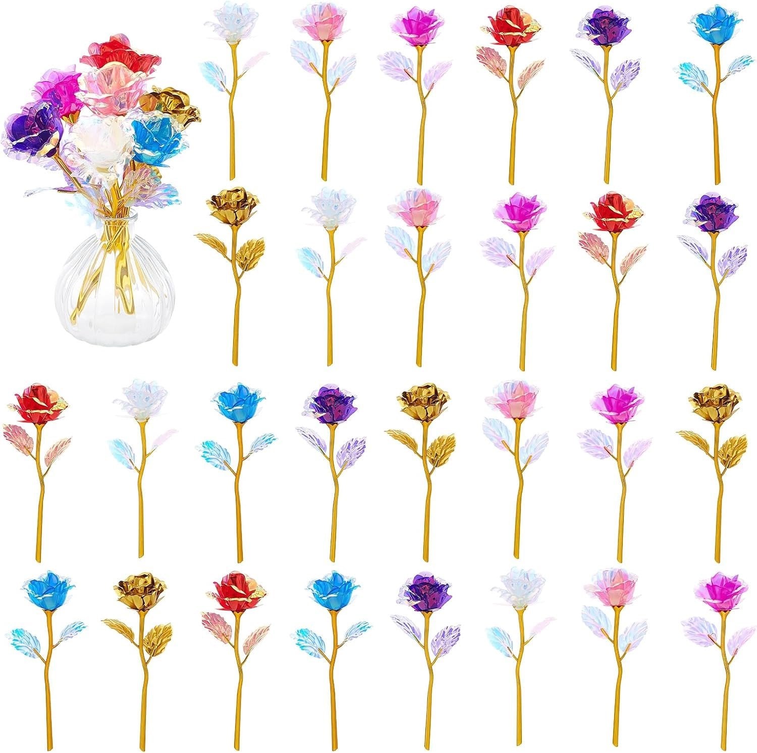 35 stuks kunstmatige rozen in 7 kleuren voor feestelijke decoratie