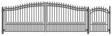 ALEKO Steel Dual Prague Style Driveway 16 ft Gate with Pedestrian Gate - 16 ft x 6 ft / 5 ft x 4 ft