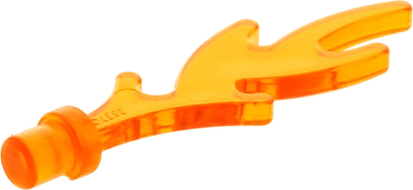 10 stuks LEGO vlammen in oranje-transparant