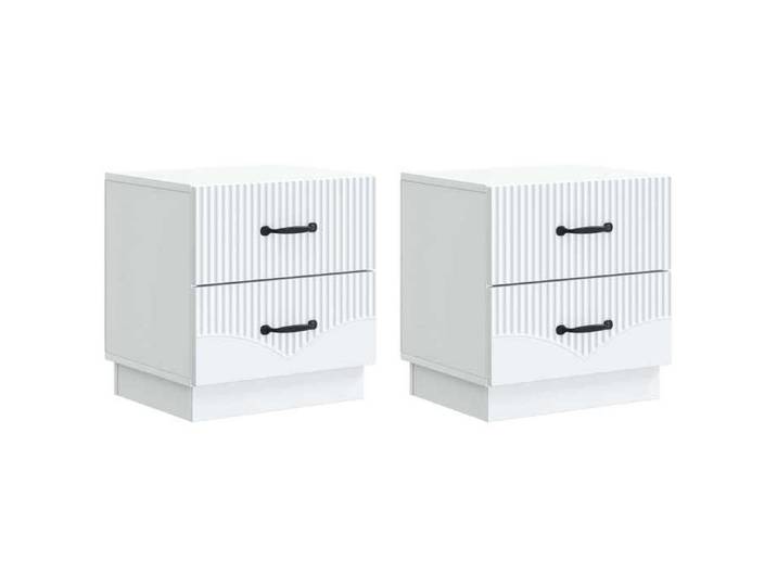 NEUF Commode Chambre - Cabinet de chevet - (Set de 2) - Blanc - 43 x 34 5 x 44 5 cm 177957
