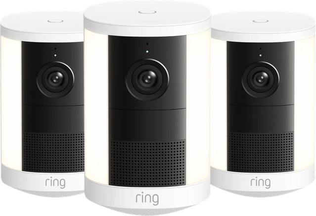Ring Spotlight Camera 2e Generatie Stekker Wit 3-Pack