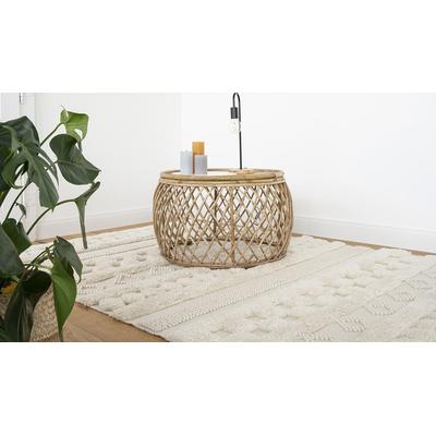 Wollteppich ME GUSTA "Bohist 125", beige (natur), B:80cm H:20mm L:150cm, Wolle, Teppiche