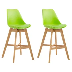 CLP 2er Set Barhocker Cannes Kunststoff grün/natura