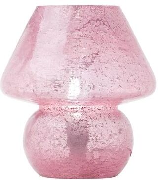 Value Selection Celeste Glass Mushroom Lamp Compact Bedside Table Lamp For Boho Decor pink