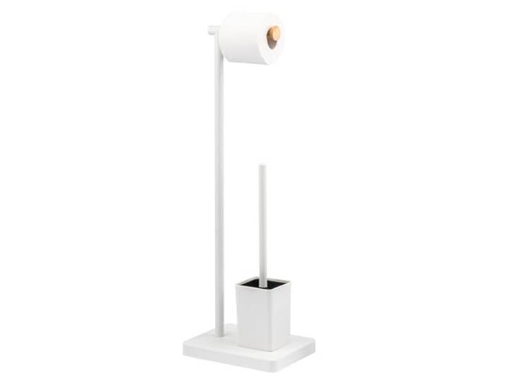 bremermann Stand-WC-Garnitur 2in1, WC-Bürste, WC-Rollenhalter (Weiß)