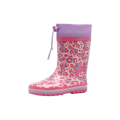 Gummistiefel KANGAROOS "K-Rain Jump", Mädchen, Gr. 24, grape, flower fusion, Gummi, Schuhe Gummistiefel, Wasserdicht, Warmfutter
