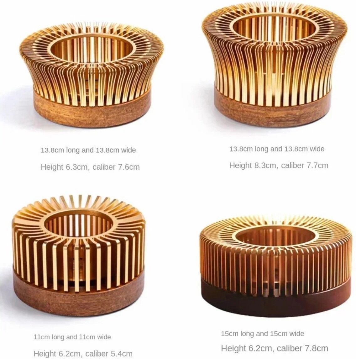 INF Goldener Tee-Warmhalter aus Aluminiumlegierung für Zuhause, Büro und Gongfu-Tee