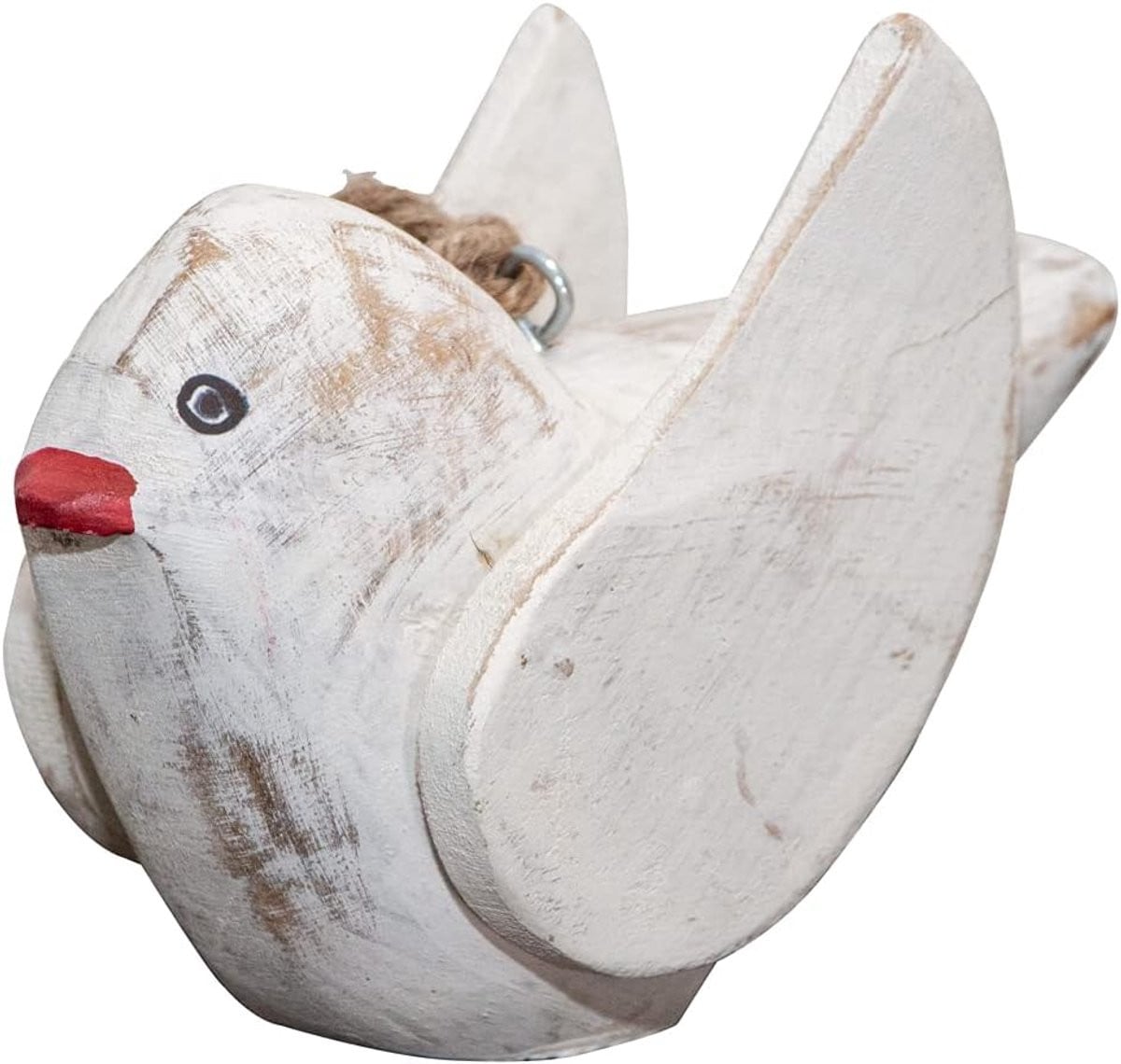 Handgemaakt houten duif figuur - Klein dierenbeeldje voor buiten en tafeldecoratie