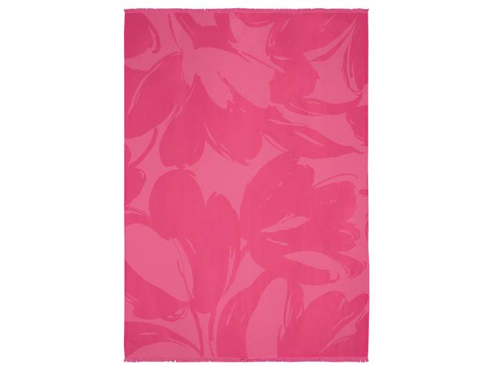 Plaid BIEDERLACK Plaid Florascence , pink, B:130cm L:170cm, Baumwolle, Viskose, Wohndecken, Plaid, sommerliches Plaid mit Fransen