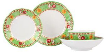 Vietri Melamine Campagna Gallina Four-Piece Place Setting