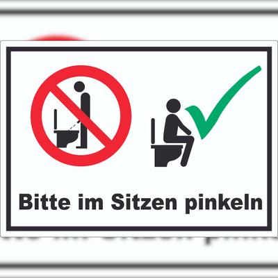 HB-Druck Bitte im Sitzen pinkeln Aufkleber A2 (420x594mm)