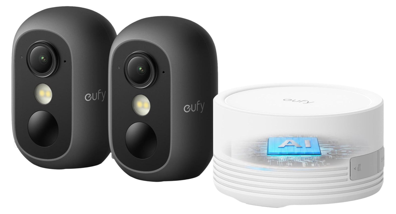 Anker EufyCam C35 beveiligingscamera set van 2 plus 1, zwart