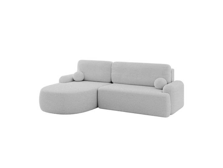 ECKSOFA mit Schlaffunktion und Bettkasten LIRA-L - 264x172x89 Hellgrau