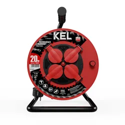 Kabeltrommel 20m 4× 230 V Schuko 3×1,5 H05RR-F Professional Line W-98684