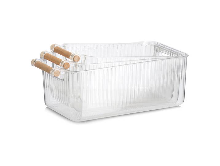 Boîtes de rangement Hamou lot 3 18 x 12 x 34cm Transparent