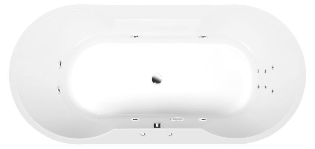 Polysan IO Whirlpool-Badewanne, 180x85x49cm, Attraction Hydro, Chrom
