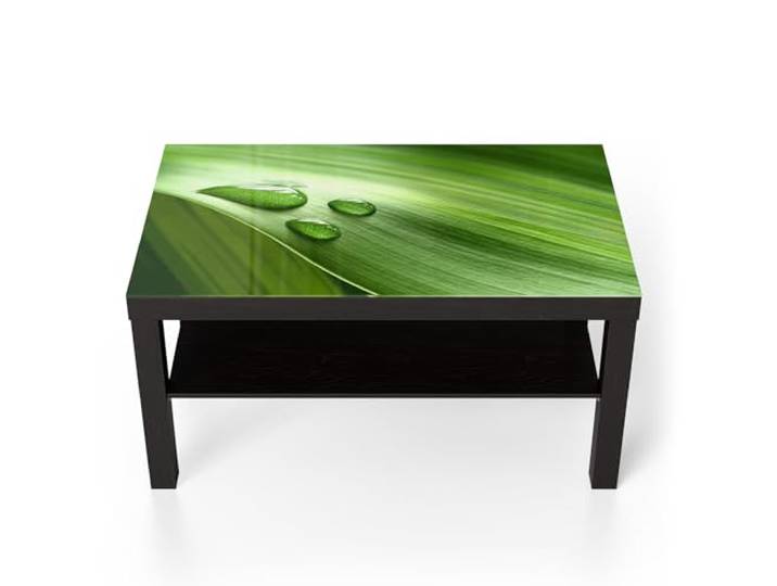 DEQORI Glastisch schwarz groß 90x50 cm Motiv Tropfen der Reinheit ausgefallener Beistelltisch aus Glas Hochglanz Couchtisch fürs Wohnzimmer moderner Couch Tisch mit Design