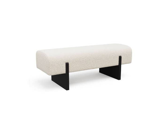 Banc en tissu bouclette crème