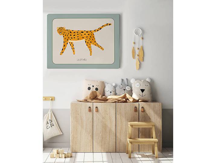 Impression sur toile Leopard 60 x 80cm Multicolore