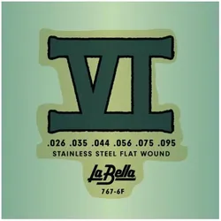 La Bella 767-6F Bass VI st.st.fw 026/095 (6x, 0.10"), Saiten