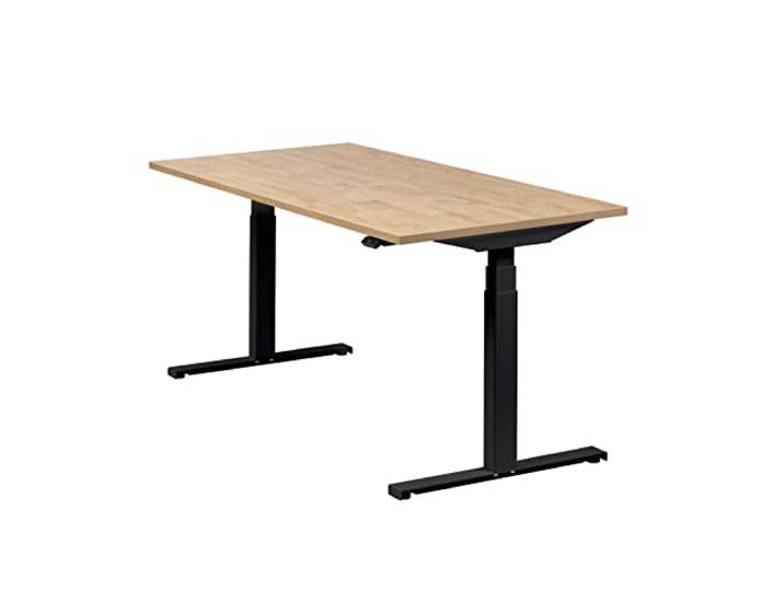 boho office® Easydesk Schreibitsch elektisch höhenverstellbar Easydesk - Tischgestell Schwarz, Tischplatte 160x80 Wildeiche - Made in Denmark, gratis APP-Steuerung, Kollisionsschutz