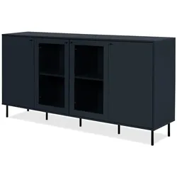 SIDEBOARD blau 180 cm, Kommode 4-türig mit viel Stauraum