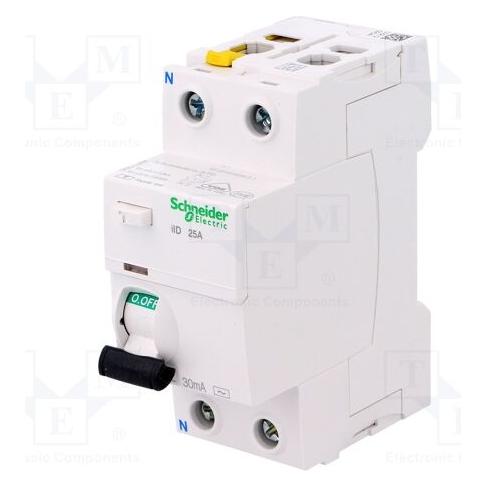 Schneider Electric Acti 9 iID-RCCB-2P-25A-30mA-Typ AC A9Z11225 (A9Z11225)