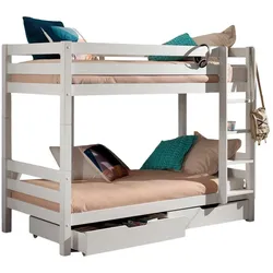 ETAGENBETT Karolina 210x161x105 aus Massivholz in Weiß