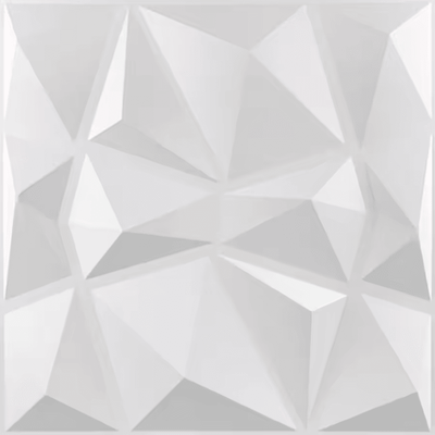 Inspire Curations 12 Piece Diamond Design 3D Decorative Wall Panels white Diamonds