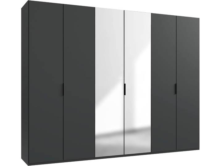Kleiderschrank WIMEX Oxford by fresh to go, in 3 Breiten, Made in Germany , grau (grafit), B:300cm H:236cm T:58cm, Holzwerkstoff, Schränke, Kleiderschrank, mit hochwertigen Falttüren für den perfekten Überblick