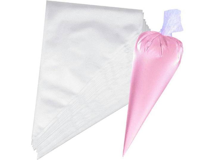 Spritzbeutel 100 Stück Set Transparent, Kunststoff, 2.2x20x10 cm, Backen & Backzubehör, Garnieren & Verzieren