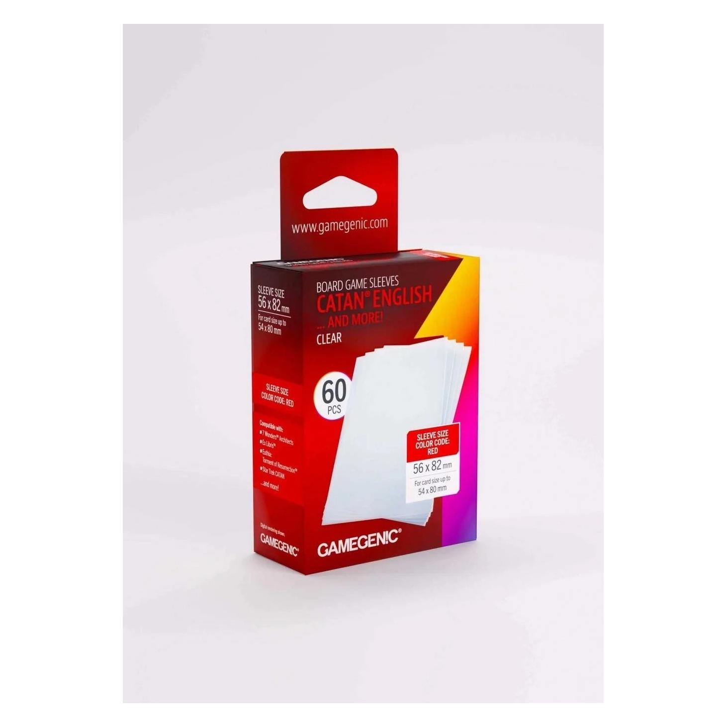 Gamegenic : Board Game Sleeves - Catan English (56x82 mm) - Clear - 60 sztuk (4251715419854-4251715419854)