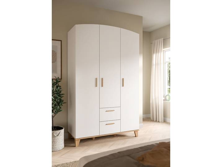 Drehtürenschrank Stella 122cm Weiß