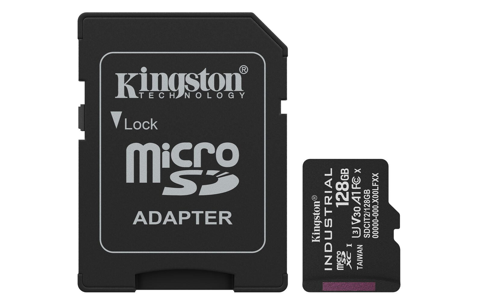 Kingston Technology Industrial microSD Speicherkarte 128 GB inkl. SD-Adapter SDCIT2/128GB