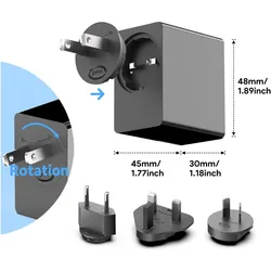 Origin Storage OS-MWC65W (65 W), USB Ladegerät, Schwarz