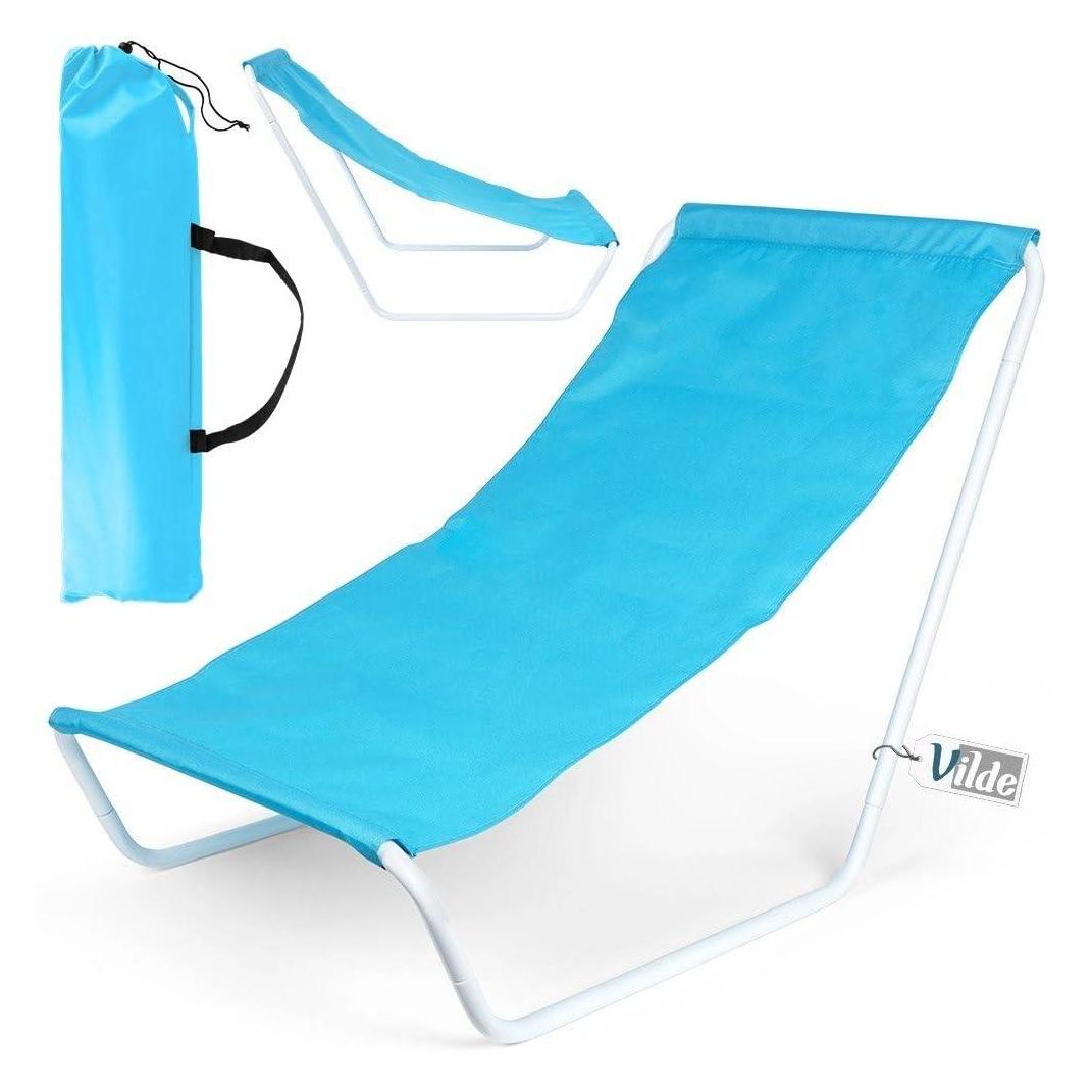 Vilde Leżak Plażowy Składany Metalowy z Torbą Transportową 86 x 51,5 cm (86 cm) (52551196)
