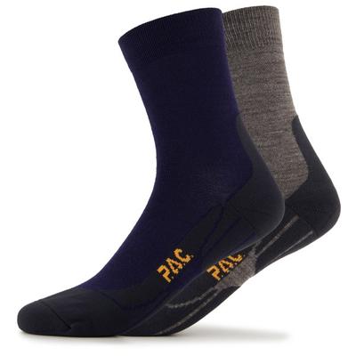 P.A.C. - Merino Wandersocken - 2 Paar - Wandersocken 39-42 | EU 39-42 blau
