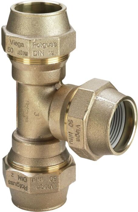 Viega Maxiplex T-Stück 276126 Ø 25 mm, Rotguss, mit Verschraubung