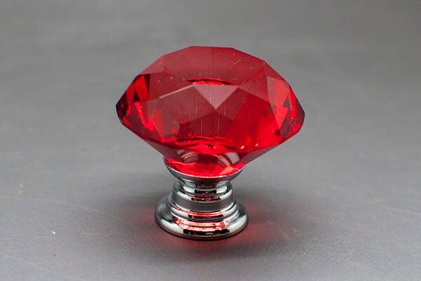 Herligt Hjemme Håndtag/knop, Krystal, 30 Mm, Rød
