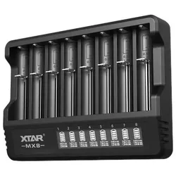 Xtar ładowarka do akumulatorów Li-ion / Ni-MH MX8 (8 Ports), USB Ladegerät, Schwarz