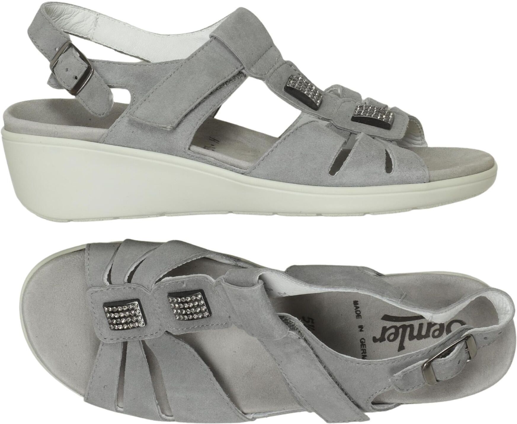 Semler Damen Sandalen, Grau, Gr. EU 38,5 (UK 5.5), Leder - Second Hand