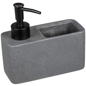 Wenko Spülmittelspender Resa 54669100, grau, aus Kunststein, Füllmenge 150 ml