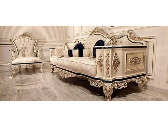 Xlmoebel Polstergarnitur Chesterfield Sofa Set von XLMOEBEL in Beigeton mit Luxus-Design, (Polstergarnitur, 2-tlg., 3- und 1-Sitzer), Made in Europa