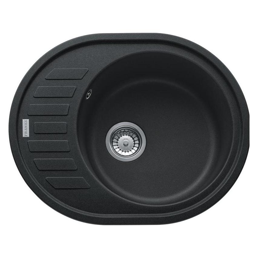 Franke Stone washbasin Ronda, ROG 611-62, plug valve, Onyx (500 mm, 620 mm) (FR010042)
