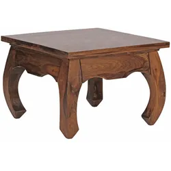 COUCHTISCH Dunkelbraun Massivholz Sheesham 60cm Landhaus-Stil