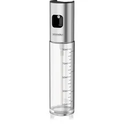 Arendo Ölspender, Ölsprüher aus Glas, Skala 90 ml, rutschfester Sprühknopf, Glasflasche, transparent