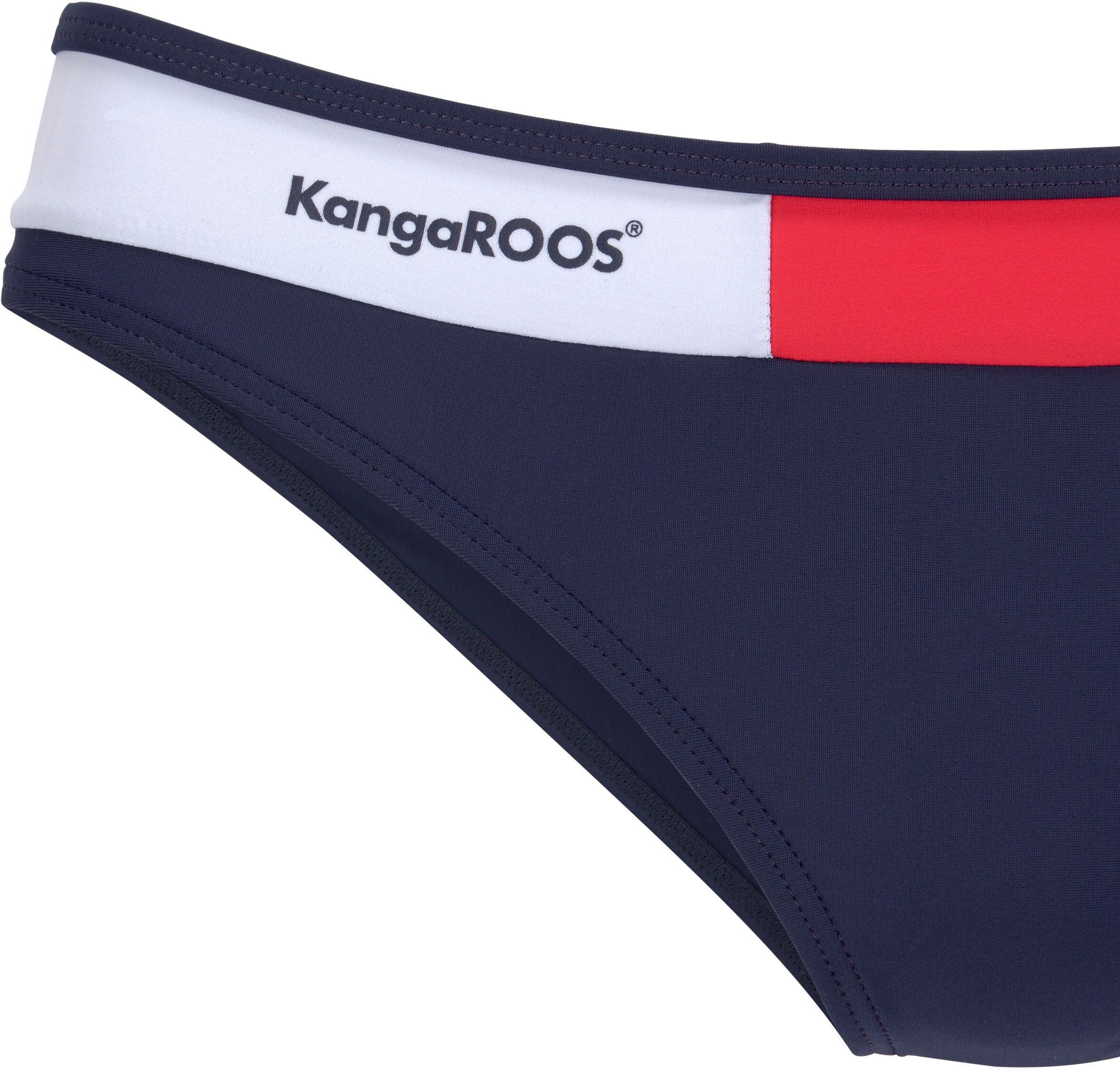 Bügel-Bikini KANGAROOS "Energy", Damen, Gr. 36, Cup B, blau (marine), Xtra Life LYCRA, Colorblocking, kontrastfarbene Details, Bikini-Sets Bügel-Bikini, mit Kontrasteinsätzen marine 36, Cup B