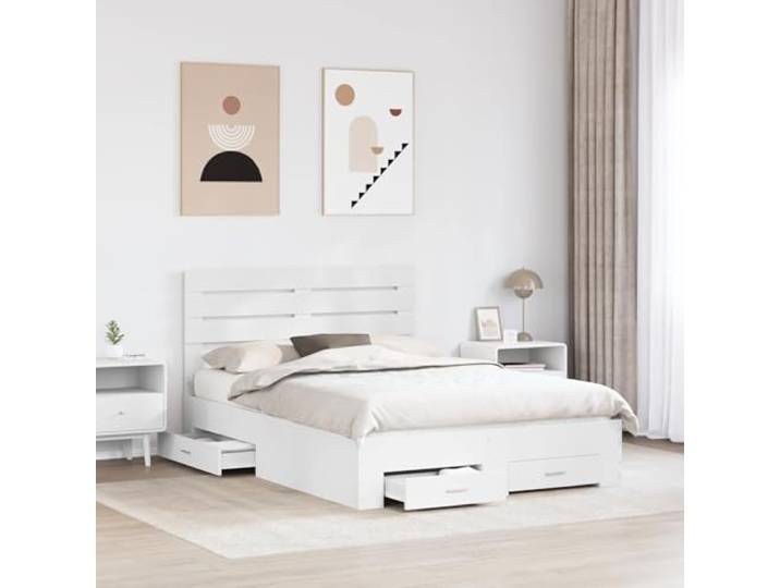 SKTQYQO Boxspringbett mit Schublade und Kopfteil, aus mehrschichtigem Holz Minimalistisches Design, flüssige Öffnung, Griffe aus Metall, einfache Reinigung, Verwendung im Innenbereich