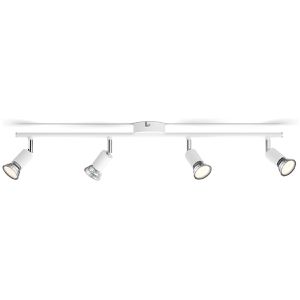 Philips Deckenstrahler Limbali, GU10-Fassung, 4-flammig, weiß, dreh- und schwenkbar