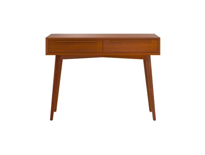 Console en bois de teck, 2 tiroirs